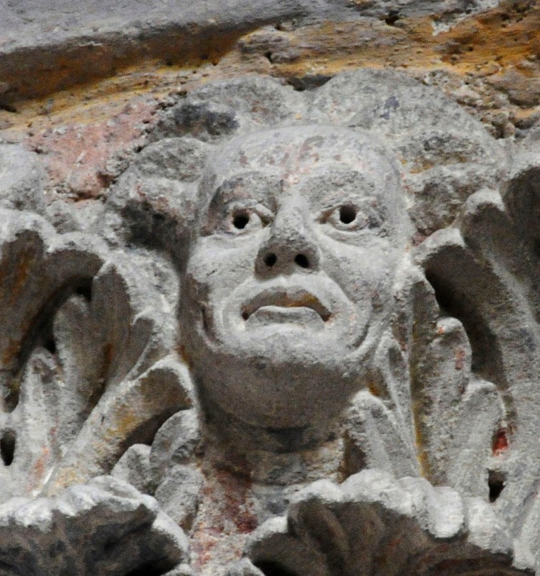 Masque, Abbaye Saint-Pierre et Saint-Caprais, Mozac (Puy-de-Dôme)  Photo by Albert Pinto
